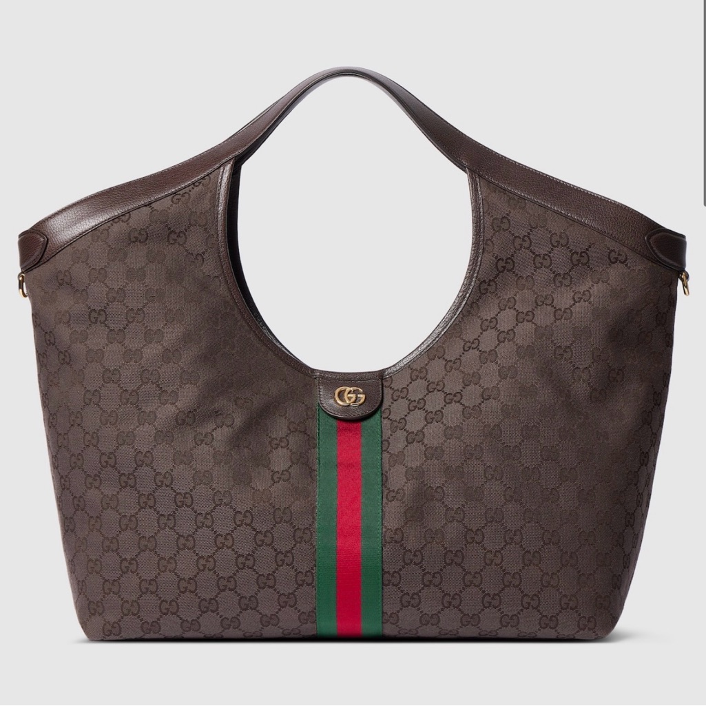 Gucci Giglio Large Canvas Tote Brown - Never Worn